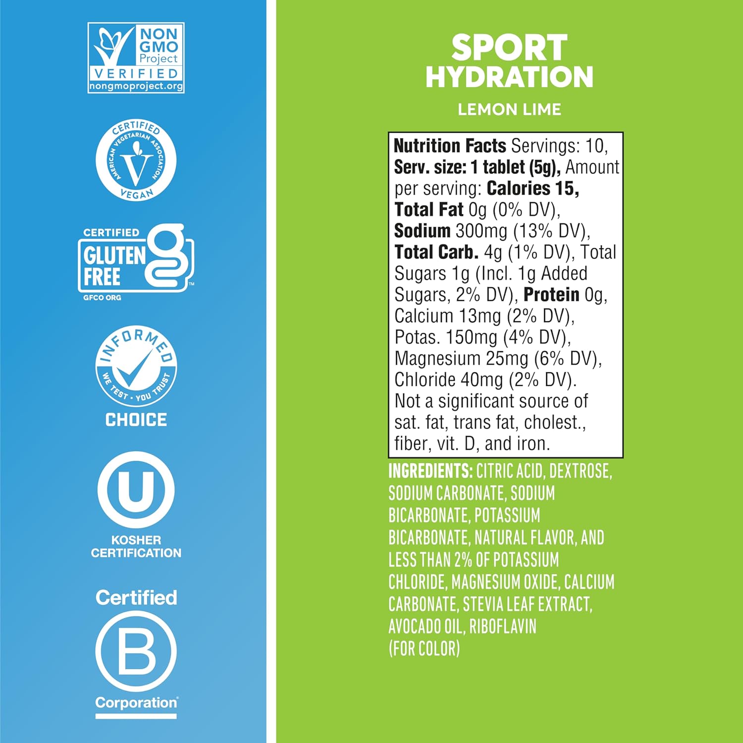 Nuun Sport Electrolyte Tablets for Proactive Hydration, Lemon Lime,10 Servings,(Pack of 8) : Health & Household