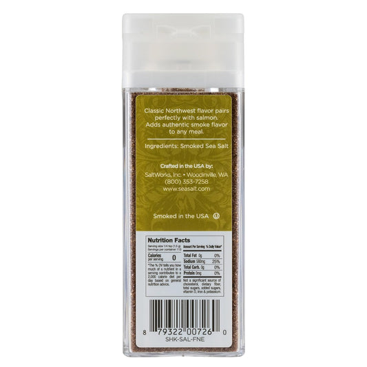 Artisan Salt Company Salish Alderwood Smoked Sea Salt, Fine Grain, Shaker Jar, 6 Ounce