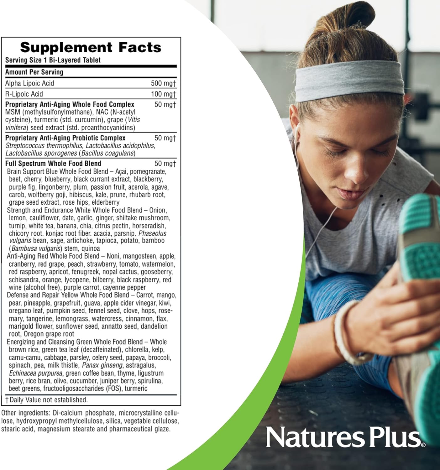Natures Plus Ultra Lipoic - 30 Bi-Layered Tablets - Alpha Lipoic & R-Lipoic Acid - Antioxidant Support - With Probiotics & Age-Defying Nutrients - Gluten Free - 30 Servings
