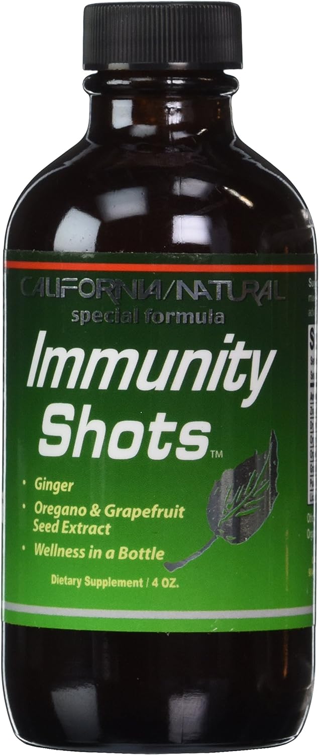California Natural Immunity Shots 4oz Bottle Opti-Zinc, Organic Ginger Root, Oregano Oil - Potent & Pure Immune System Booster - Immune System Support (Pack of 1)