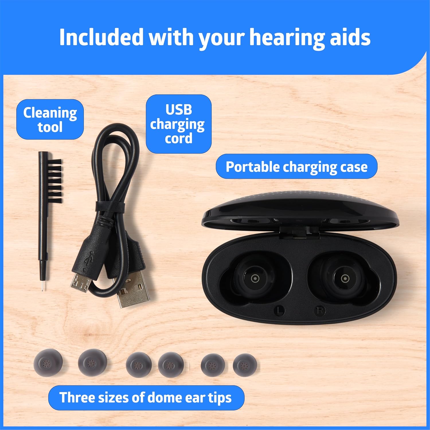 Medline Rechargeable OTC Hearing Aids, Black, in-The-Ear, 4 Environmental Settings, Water Resistant, Adjustable Volume, Mild to Moderate Hearing Loss, Noise Reduction, Earbud Hearing Aids : Health & Household