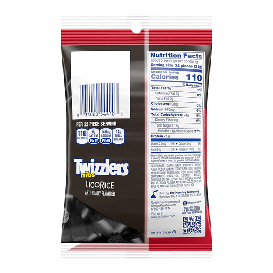 Twizzlers Nibs Licorice Candy Bags, 6 Oz (12 Count)