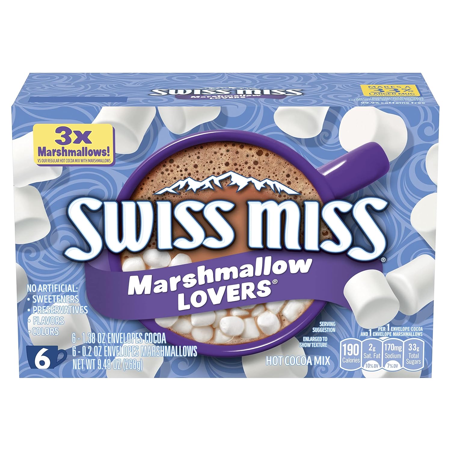 Swiss Miss Marshmallow Lovers Hot Cocoa Mix, 6 Count 8.4 Oz 8-Pack