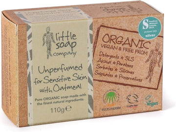 Little Soap Company Sensitive Unperfumed Soap Bar - Vegan, Cruelty Free, No Sls Or Parabens, Unperfumed With English Oatmeal | Natural, & Organic Body & Hand Soap Bar(110G)