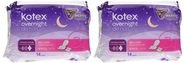 Kotex Overnight Ultra Thin Maximum Coverage with wings 28ct - Most coverage with Leak Lock core absorbs fluid quickly and locks it deep in the pad to keep you dry and protected !!!