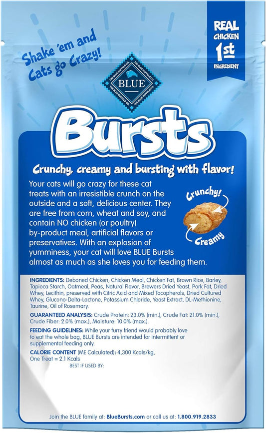 Blue Buffalo Bursts Crunchy Cat Treats, Chicken 2-Oz Bag (6 Pack)