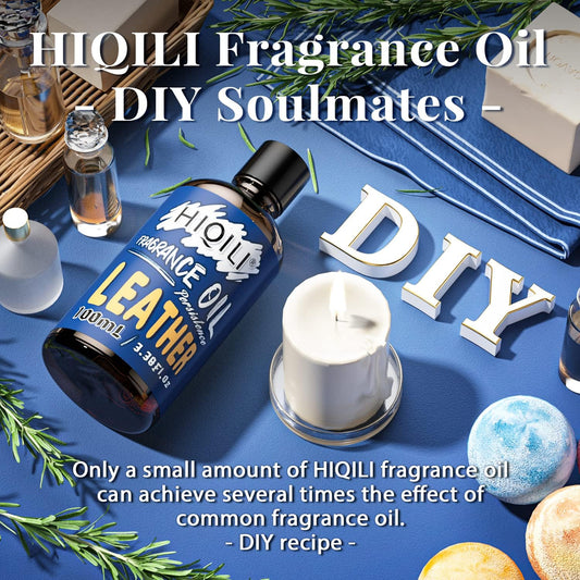HIQILI Leather Essential Oil Premium Fragrance Oil for Diffuser Soap Massage Perfume Men 3.38 Fl Oz Halloween Thanksgiving Gift
