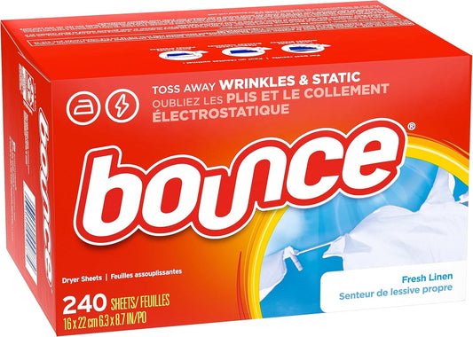 Bounce Dryer Sheets Laundry Fabric Softener, Fresh Linen Scent, 240 Count