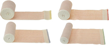 Dealmed Elastic Bandage Wraps With Self-Closure – 4 Roll Variety Pack, 5 Yards Stretched Compression Bandage Wraps, 1 Roll Each 2", 3", 4", And 6", Wound Care Product For First Aid Kit