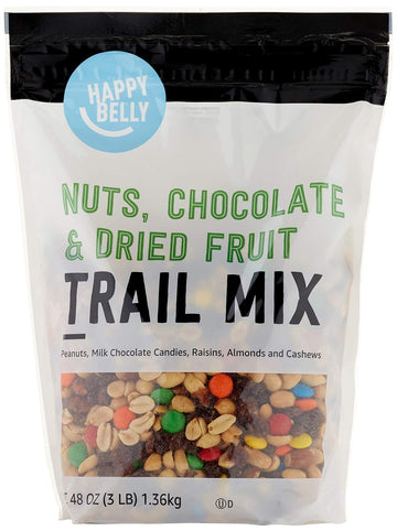 Amazon Brand - Happy Belly Nuts, Chocolate & Dried Fruit, Trail Mix, 3 Pound (Pack Of 1)