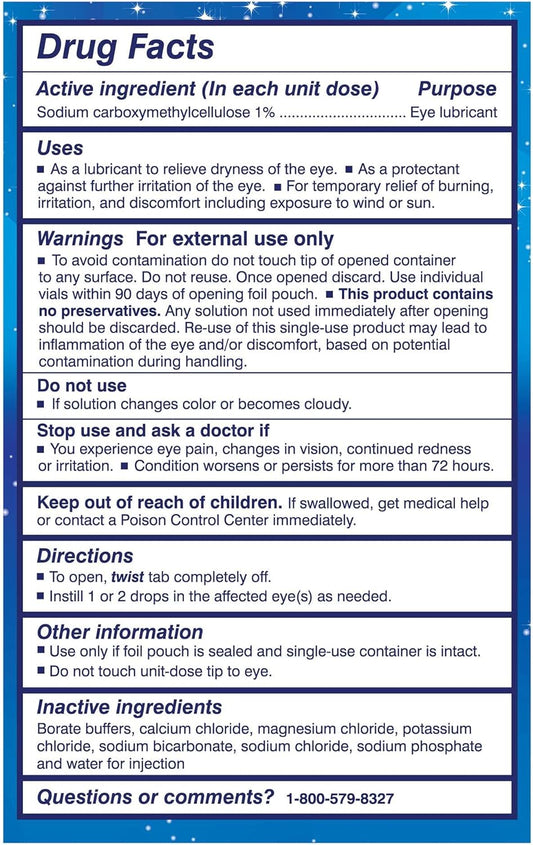 TheraTears Liquid Gel Nighttime Lubricating Eye Drops for Dry Eyes, Single-Use Vials, 30 Count