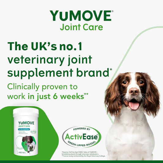 YuMOVE Working Dog | Joint Supplement for Working Dogs, with Glucosamine, Chondroitin, Green Lipped Mussel | All Ages and Breeds | 480 Tablets?YMWD-480