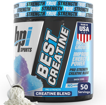 Bpi Sports Best Creatine - Creatine Monohydrate Powder For Men & Women, Himalayan Salt - Strength, Pump, Endurance, Muscle Growth, Muscle Definition - No Bloat - Snow Cone - 50 Servings - 10.58 Oz