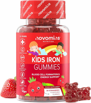 Kids Iron Gummies – Supplements For Energy & Immune System – 1 Month Supply - Alternative To Iron Tablets - Novomins