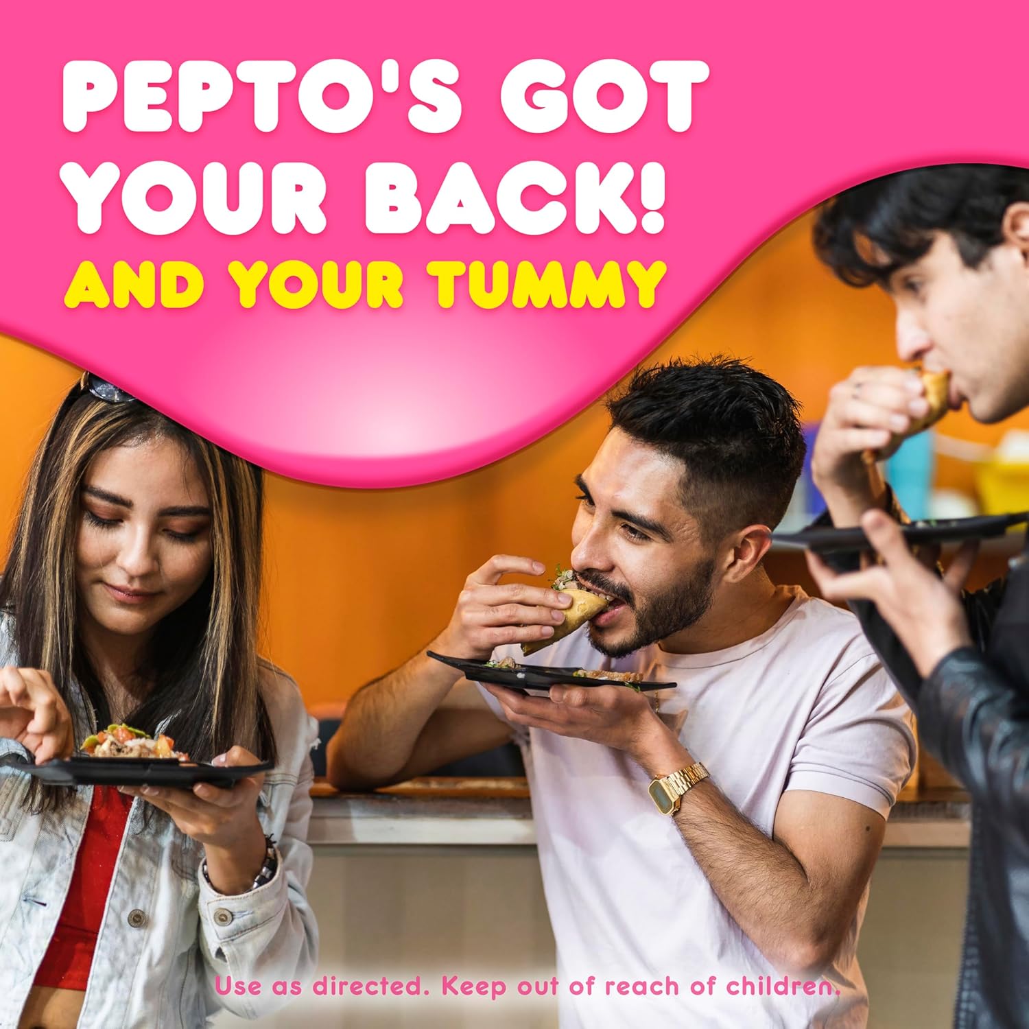 Pepto Bismol Chewable Tablets for Nausea, Heartburn, Indigestion, Upset Stomach, and Diarrhea Relief, Original Flavor, 90 Total (3 Packs of 30) : Health & Household