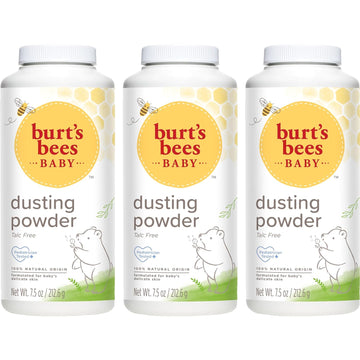 Burt'S Bees Baby Dusting Powder, 100% Natural Origin, Talc-Free, Pediatrician Tested, 7.5 Ounces, Pack Of 3, Pack May Vary