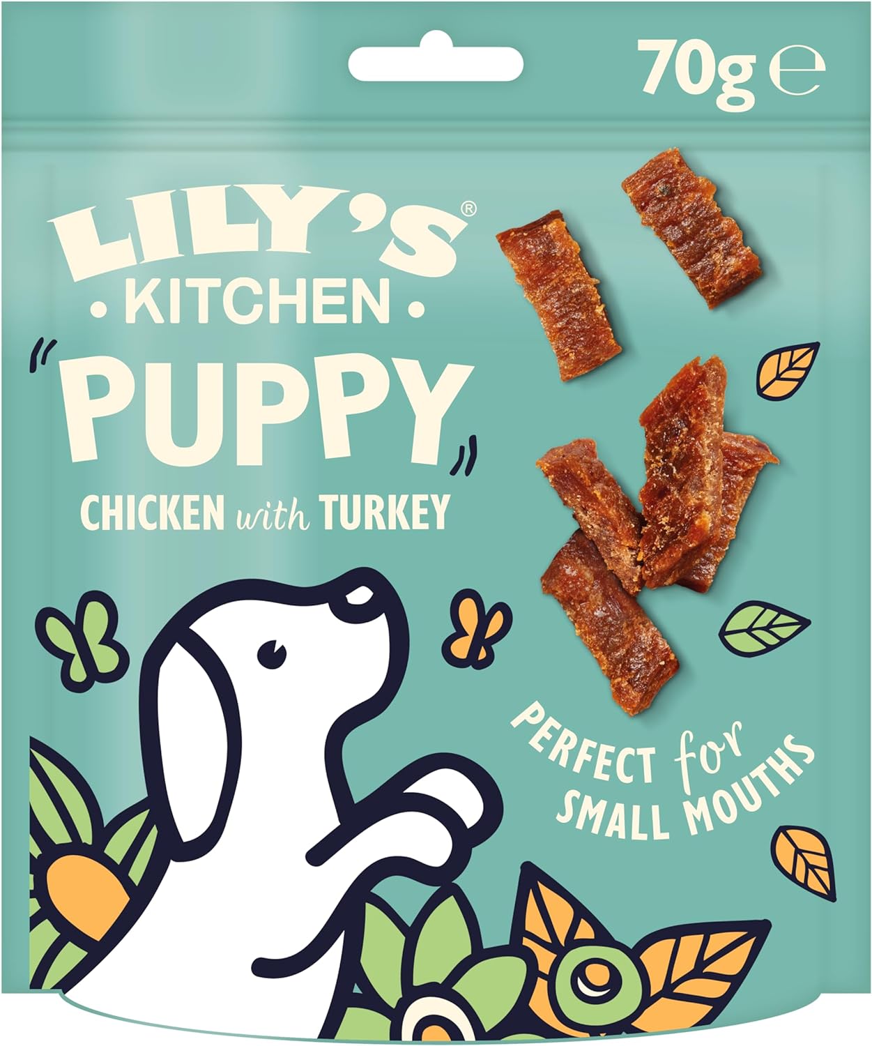 Lily’s Kitchen Made with Natural Ingredients Puppy Dog Treats Chicken with Turkey Nibbles Grain-Free Recipe (8 Packs x 70g)