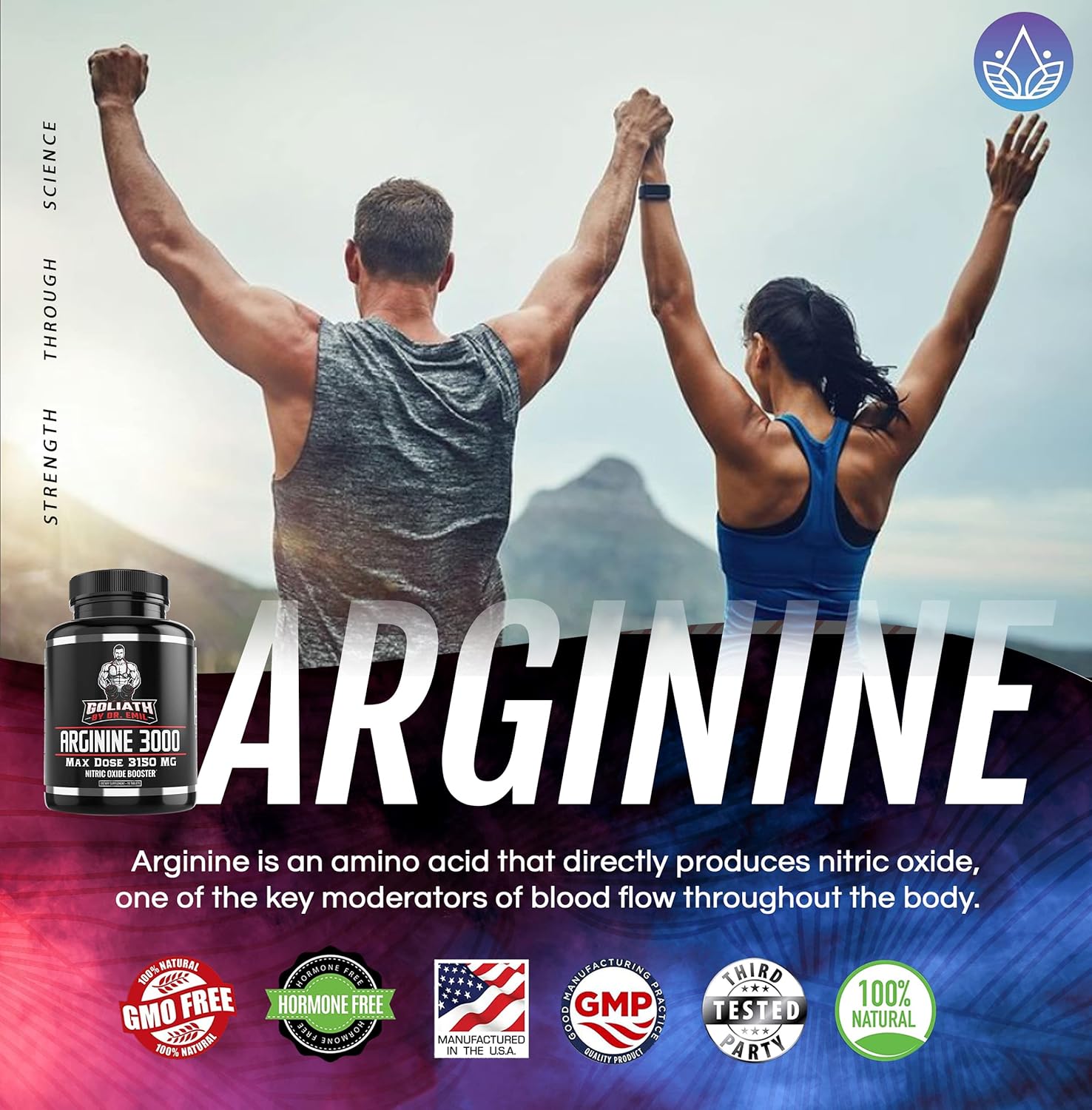 Dr. Emil - L Arginine (3150mg) Highest Capsule Dose - Nitric Oxide Supplement for Vascularity, Endurance and Heart Health (AAKG and HCL) - 90 Tablets : Health & Household