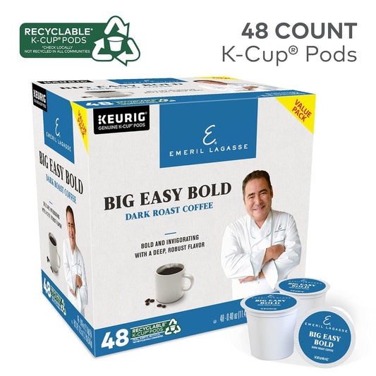 Emeril Big Easy Bold Single-Serve Keurig K-Cup Pods, Dark Roast Coffee Pods, 48 Count (Pack Of 2)