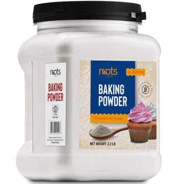 Roots Circle Baking Powder | Gluten-Free All-Purpose Leavening Agent For Cooking And Baked Goods, Desserts, Breads, & Cake | Vegan & Kosher-Safe | 2Lb [35Oz] Airtight Bulk Container