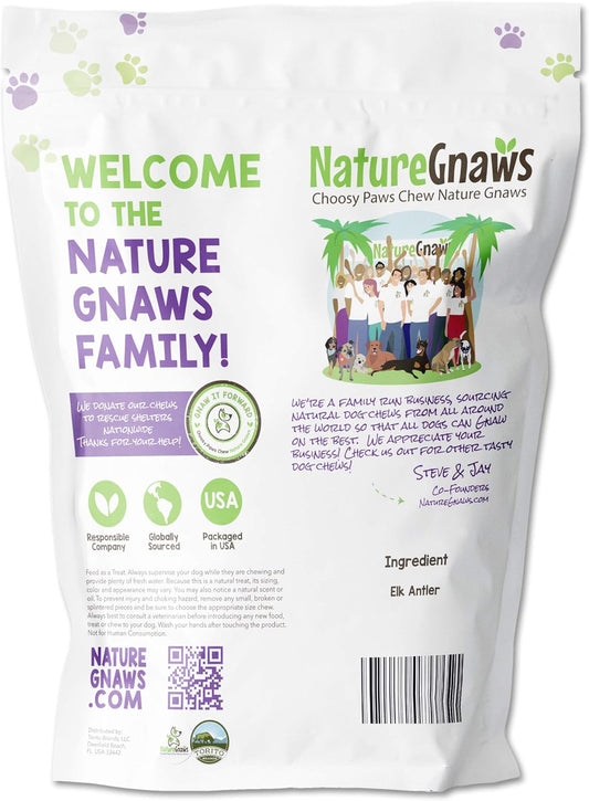 Nature Gnaws Usa Elk Antlers For Dogs 5-8" (3 Count) - Mix Of Split And Whole Pieces - Long Lasting For Aggressive Chewers - Natural Dog Chew Bones