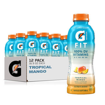 Gatorade Fit Electrolyte Beverage, Healthy Real Hydration, Tropical Mango, 16.9.Oz Bottles (12 Pack)