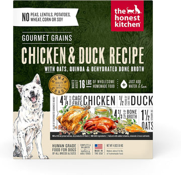 The Honest Kitchen Dehydrated Gourmet Grains Chicken & Duck Dog Food, 4 Lb Box