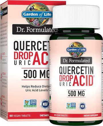 Garden Of Life Quercetin Probiotic & Uric Acid Support With Tart Cherry, Vitamin C From Organic Acerola And Rose Hips Plus Luteolin – Dr Formulated – Gluten Free, Non Gmo – 60 Tablets