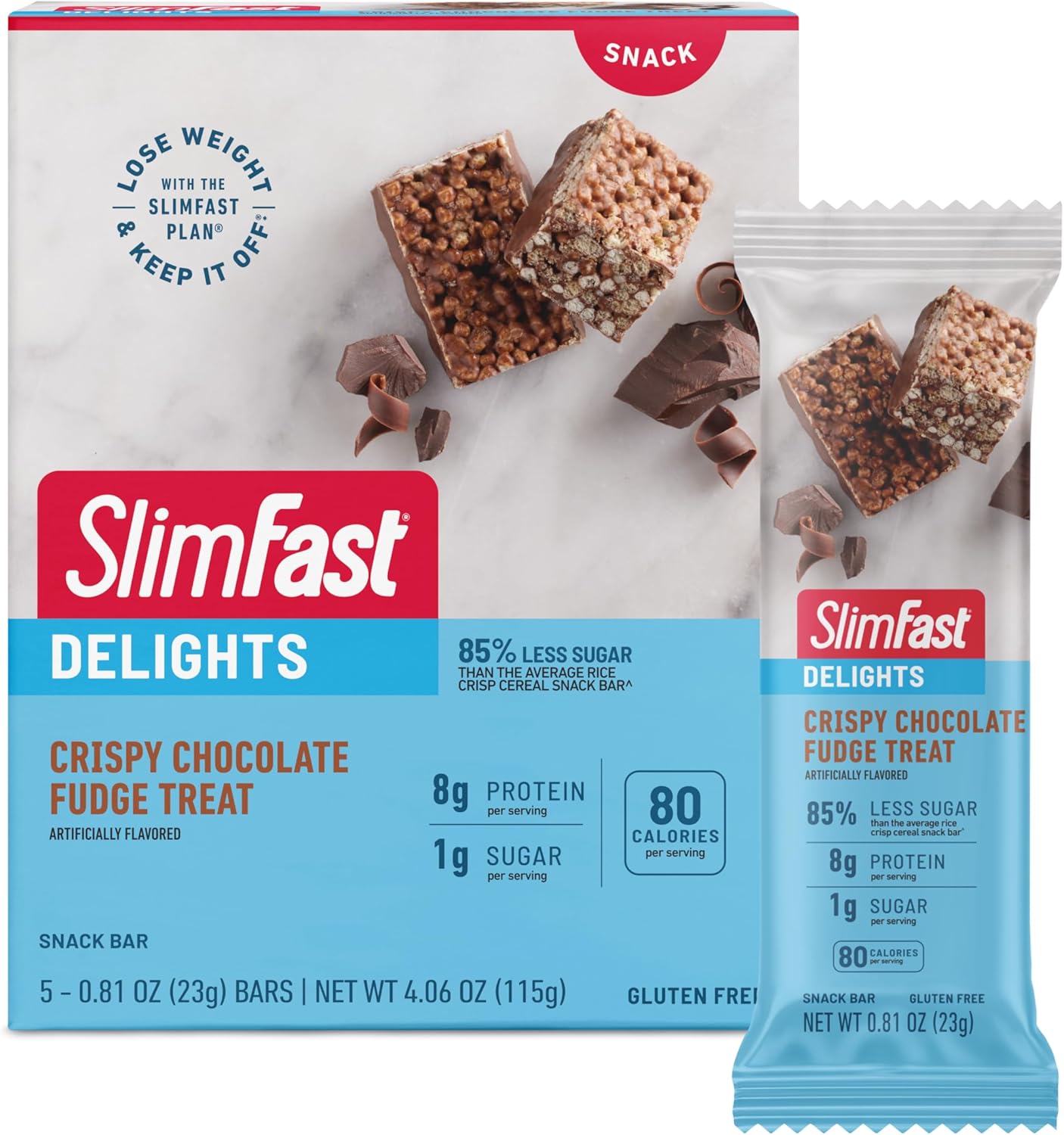 Slimfast Delights Crispy Chocolate Fudge Treat, 5 Count