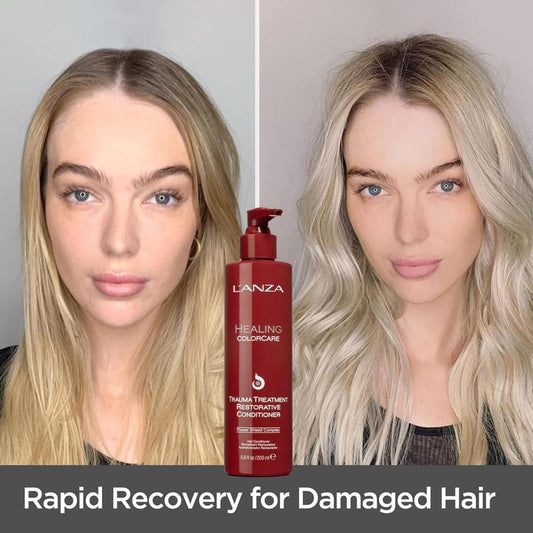 L'Anza Healing Colorcare Trauma Treatment Restorative Conditioner, Extends Color Longevity, For Healthy And Vibrant Color With Split End Repair & Damaged Hair Treatment, Luxury Hair Care