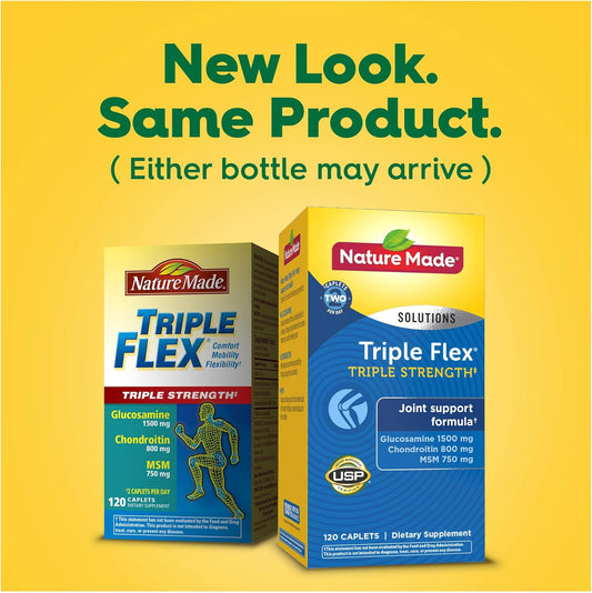 Nature Made Triple ex Triple Strength Caplets, 120 Count for Joint Support