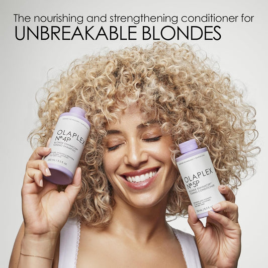 Olaplex No. 5P Blonde Enhancer Purple Toning Conditioner, Repairs, Hydrates, & Brightens All Blonde, Lightened, & Grey Hair, 8.5 Fl Oz