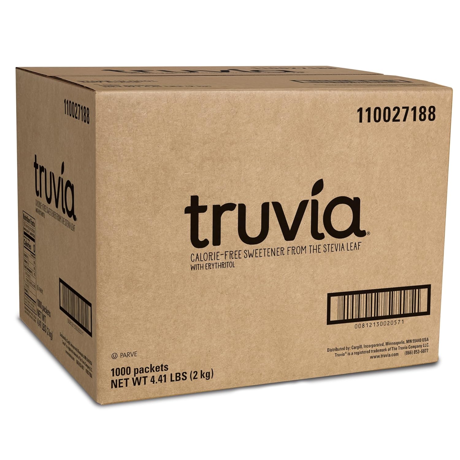 Truvia Natural Stevia Sweetener Packets, (Net Wt. 70.5 Oz), 1000 Count (Pack Of 1)