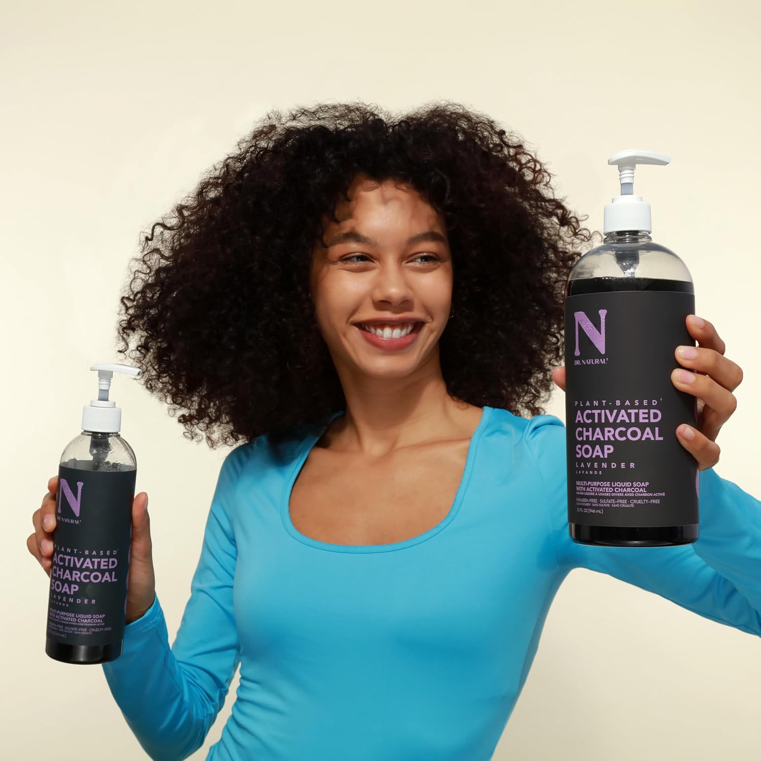 Dr. Natural Charcoal Liquid Soap, Lavender, 32 Oz - Plant-Based - Made With Shea Butter - Rich In Essential Oils - Paraben-Free, Sulfate-Free, Cruelty-Free - Multi-Use Liquid Soap : Beauty & Personal Care