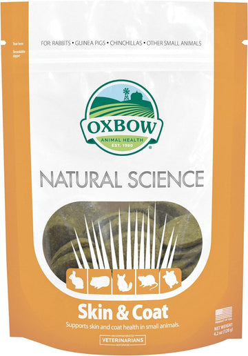 Oxbow Natural Science Skin & Coat Supplement - High Fiber, Palm Oil, Omega 3 and 6 Fatty Acids for Small Animals, 4.2 oz