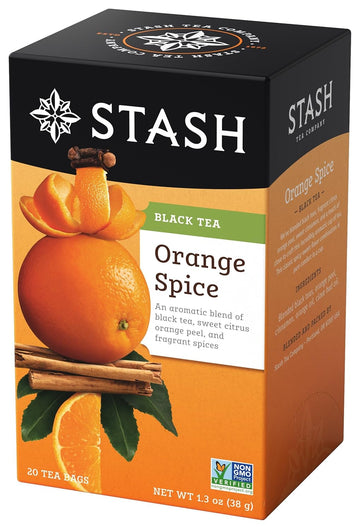 Stash Tea Orange Spice Black Tea - Caffeinated, Non-Gmo Project Verified Premium Tea With No Artificial Ingredients, 20 Count (Pack Of 6) - 120 Bags Total