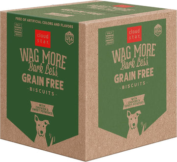 Cloud Star Wag More Bark Less Oven Baked Biscuits, Grain Free Crunchy Dog Treats, With Chicken & Sweet Potatoes - 19 Lb