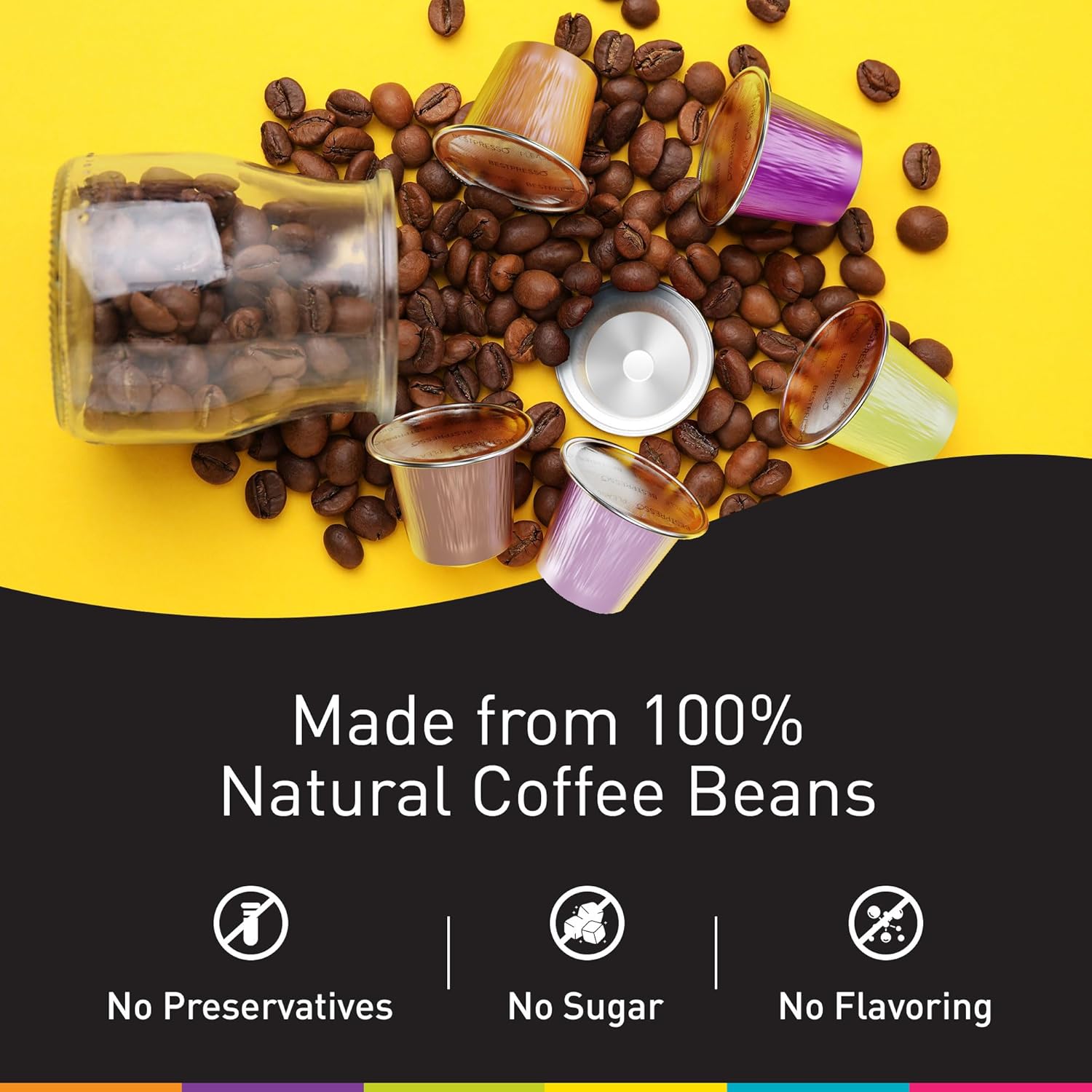Bestpresso Coffee For Nespresso Original Machine 120 Aluminum Pods Certified Genuine Espresso Intenso Blend(High Intensity), Pods Compatible With Nespresso Original