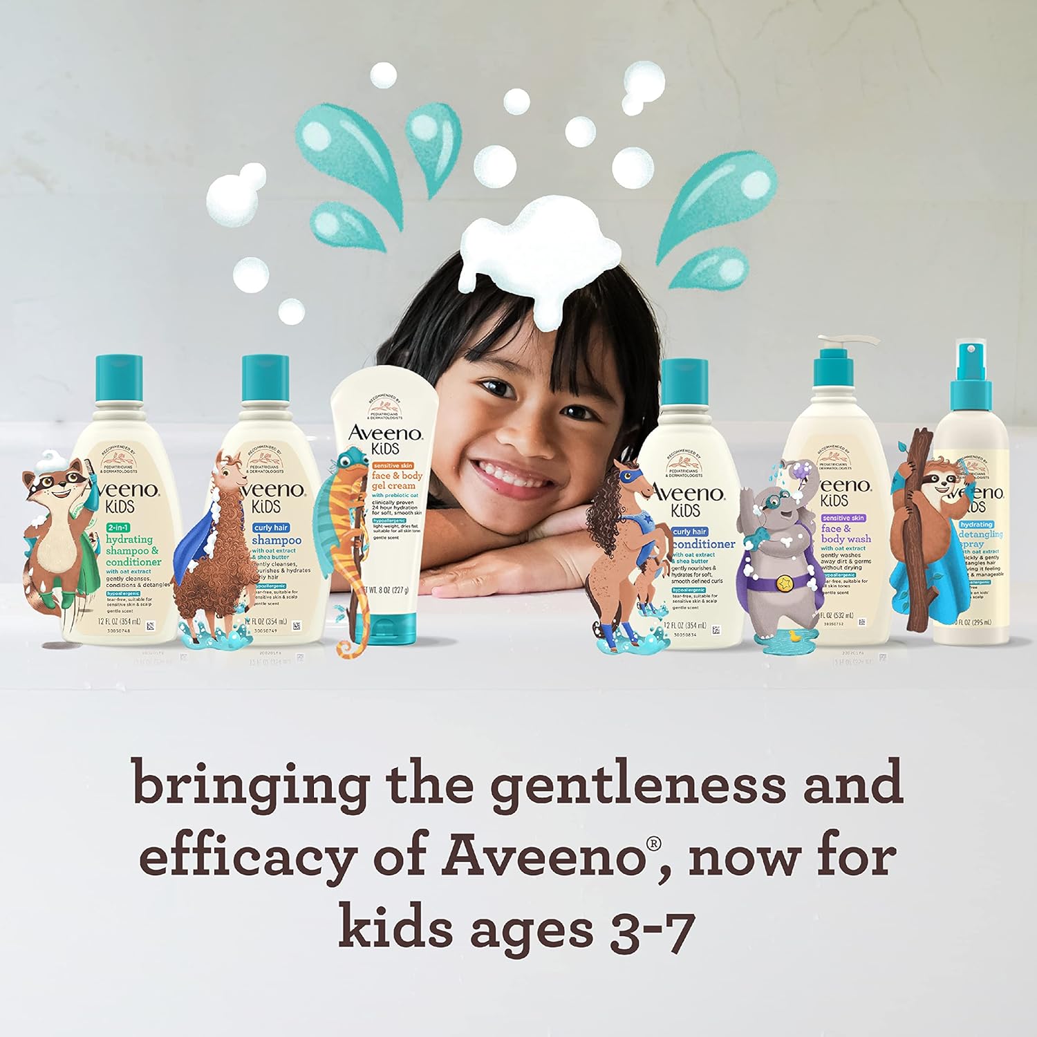 Aveeno Kids Sensitive Skin Face & Body Wash with Oat Extract, Gently Washes Away Dirt & Germs Without Drying, Tear-Free & Suitable for All Skin Tones, Hypoallergenic, 18 fl. Oz