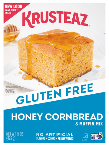 Krusteaz Gluten Free Honey Cornbread Mix, Made with Real Honey, 15 oz Box