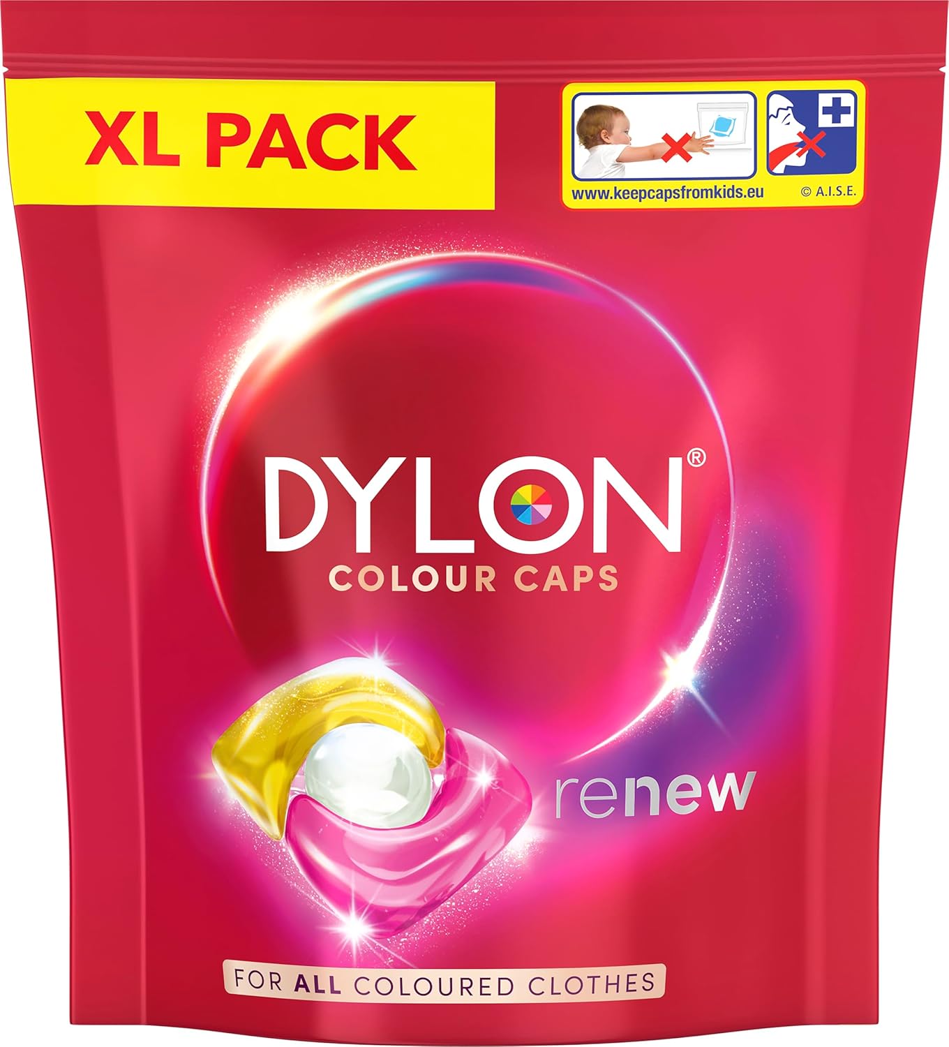 Dylon Colour: Colour Caps (40 Wash Loads), Dylon Colour Caps For All Coloured Clothes, Colour Laundry Detergent Pods To Protect Colours, Renewing In Every Wash With Optimal Results In 10 Washes