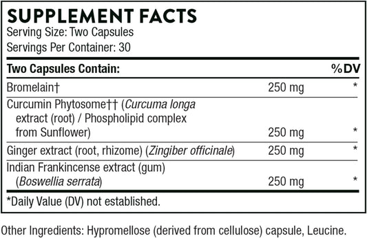 Thorne Phytoprofen - Botanical Blend of Ginger, Boswellia, and Curcumin - Supports Healthy Cytokine Balance and Healing After Injury or Surgery - Gluten-Free, Soy-Free, Dairy-Free - 60 Capsules