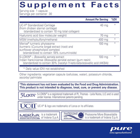 Pure Encapsulations Joint Complex (Single Dose) | Once-Daily Supplement To Support Joint Mobility, Comfort, Tissue, And Cartilage Health* | 30 Capsules