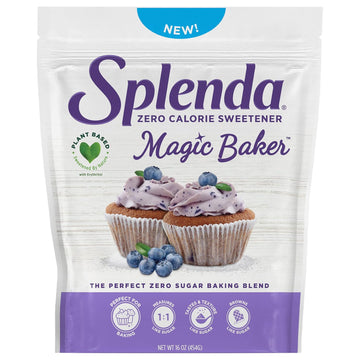 Splenda Magic Baker Zero Calorie Plant Based Granulated Baking Blend With Stevia, Erythritol And Allulose – Zero Sugar, Keto Friendly, 1Lb (16 Oz) Pouch (Pack Of 1), White