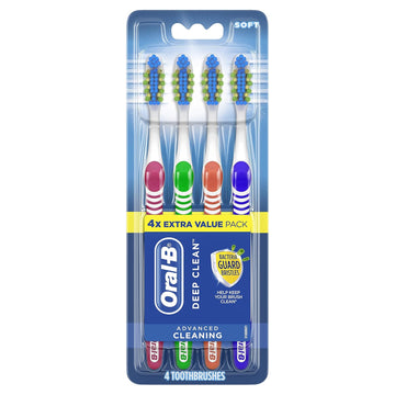 Oral-B Bacteria Blast Manual Toothbrush, Soft, 4 Count