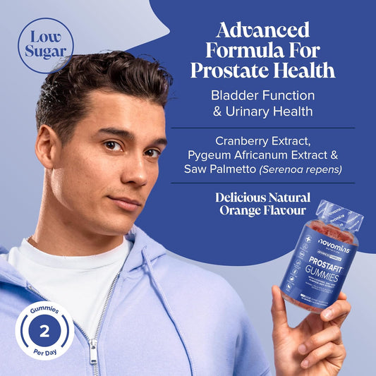 Novomins Prostafit - Prostate Gummies - High Strength Nettle Leaf Supplement For Men - Prostate Support & Urinary Health - With Pumpkin Seed & Zinc - Vegan Men'S Health Supplement - 60 Gummies