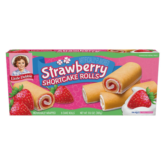 Little Debbie Strawberry Shortcake Rolls, 48 Individually Wrapped Cake Rolls (8 Boxes)