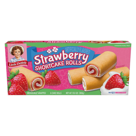 Little Debbie Strawberry Shortcake Rolls, 48 Individually Wrapped Cake Rolls (8 Boxes)