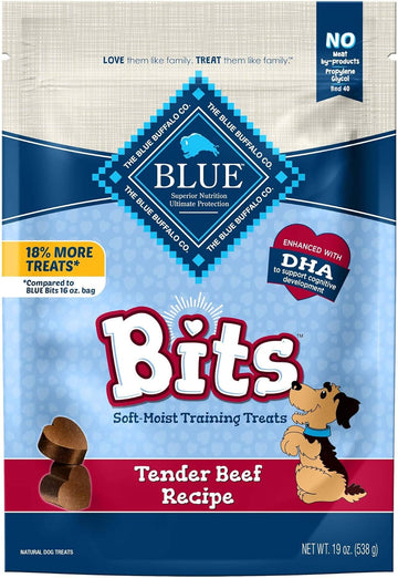 Blue Buffalo Blue Bits Natural Soft-Moist Training Dog Treats, Beef Recipe 19-Oz Bag