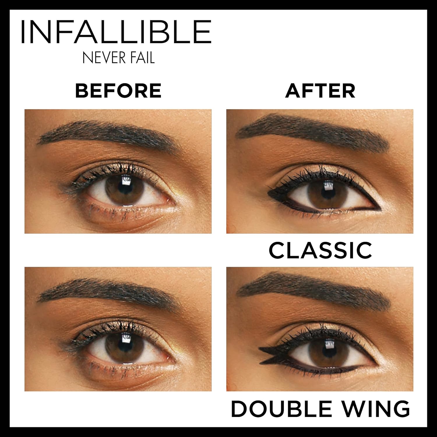 L'Oreal Infallible Never Fail Eyeliner, Carbon Black [591], 0.008 oz : Eye Liners : Beauty & Personal Care